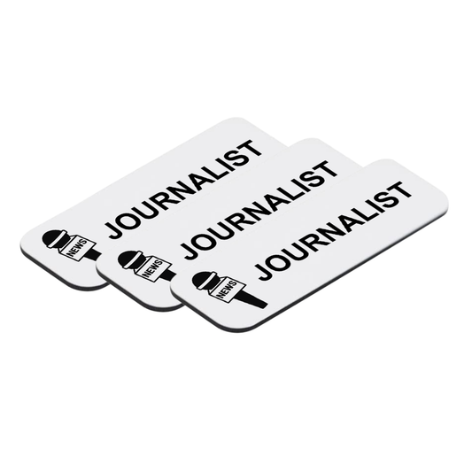 Journalist 1 x 3" Name Tag/Badge, (3 Pack)
