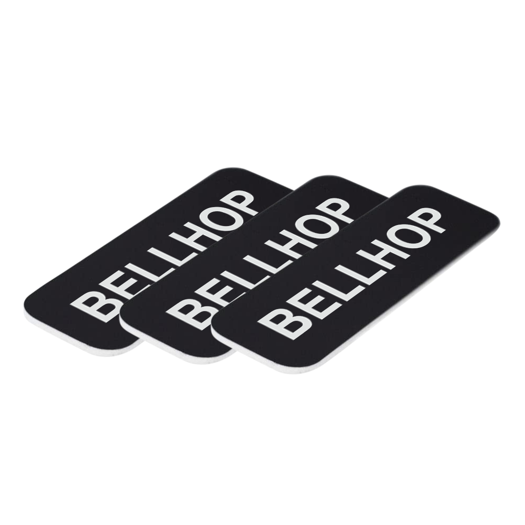 Bellhop 1 x 3" Name Tag/Badge, (3 Pack)