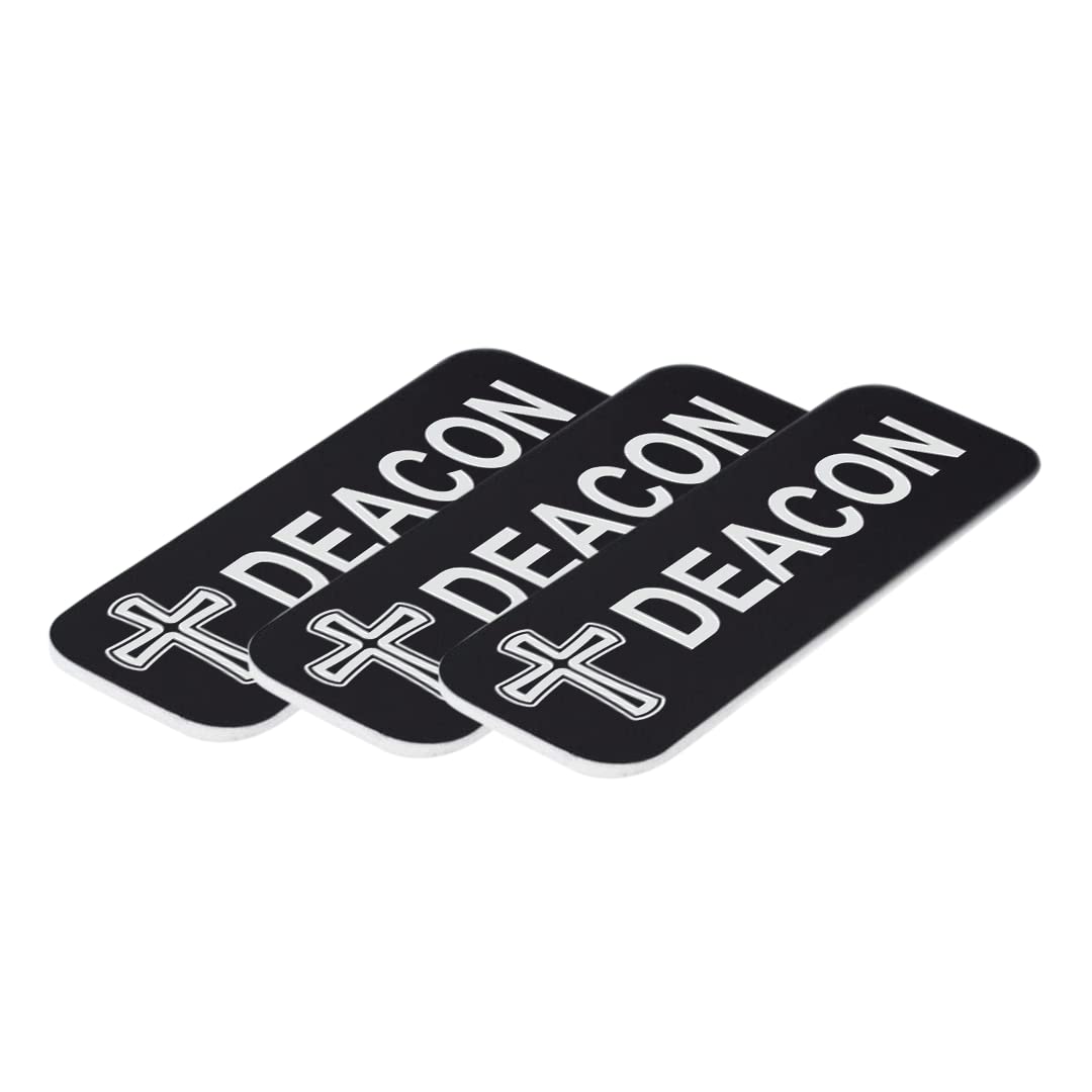 Deacon, Cross Design, 1 x 3" Name Tag/Badge, (3 Pack)