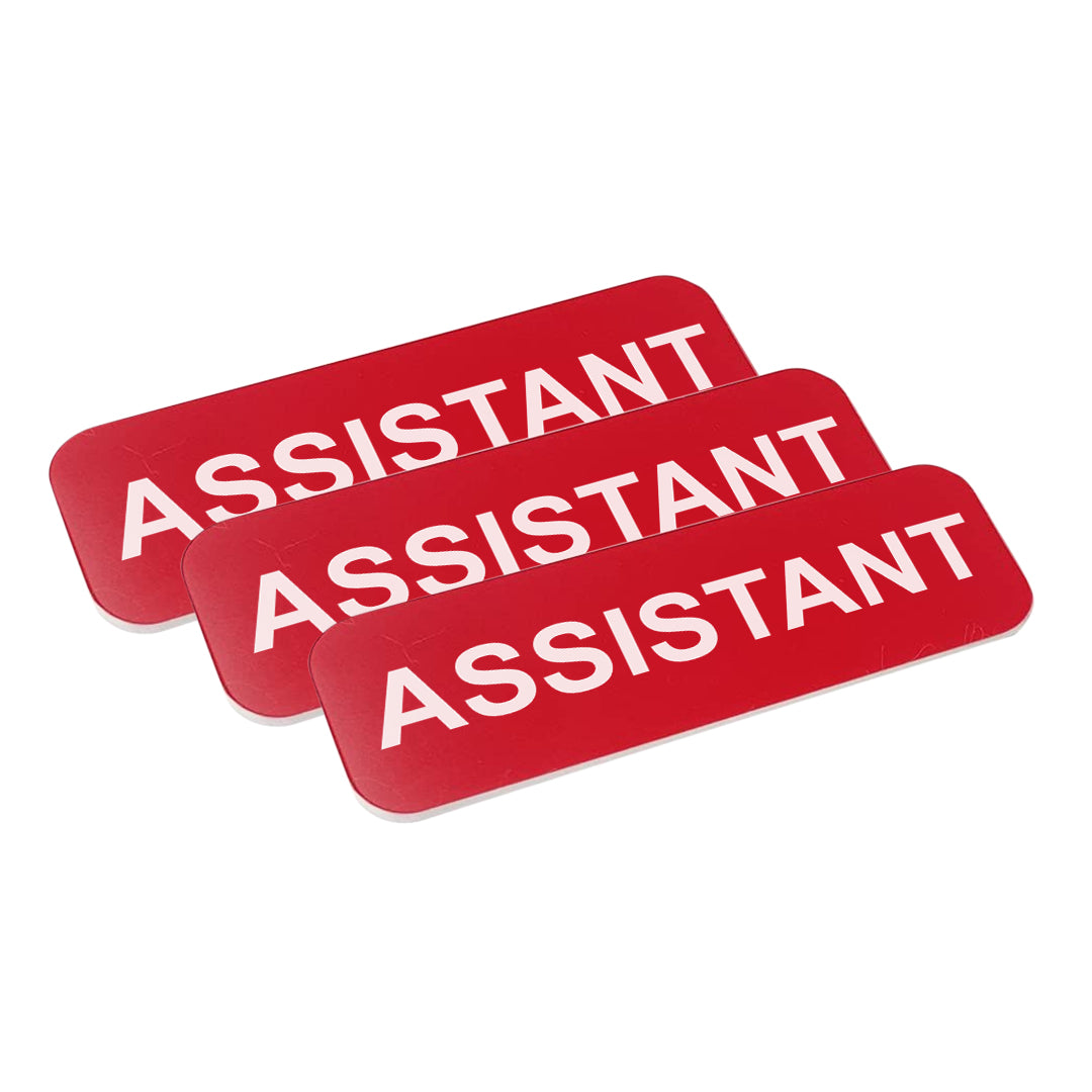 Assistant 1 x 3" Name Tag/Badge, (3 Pack)