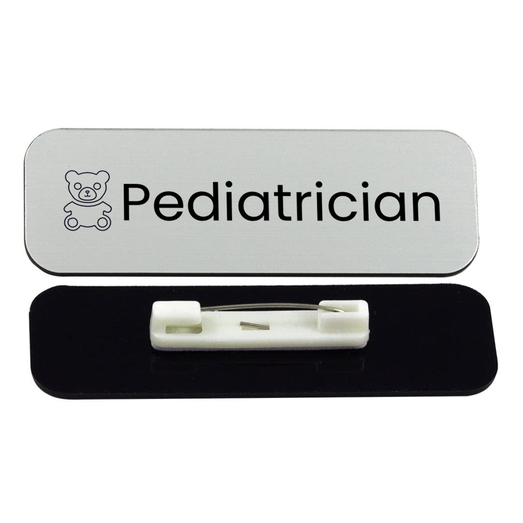 Pediatrician 1 x 3" Rounded Corner Name Badge | Medical Specialism Badges