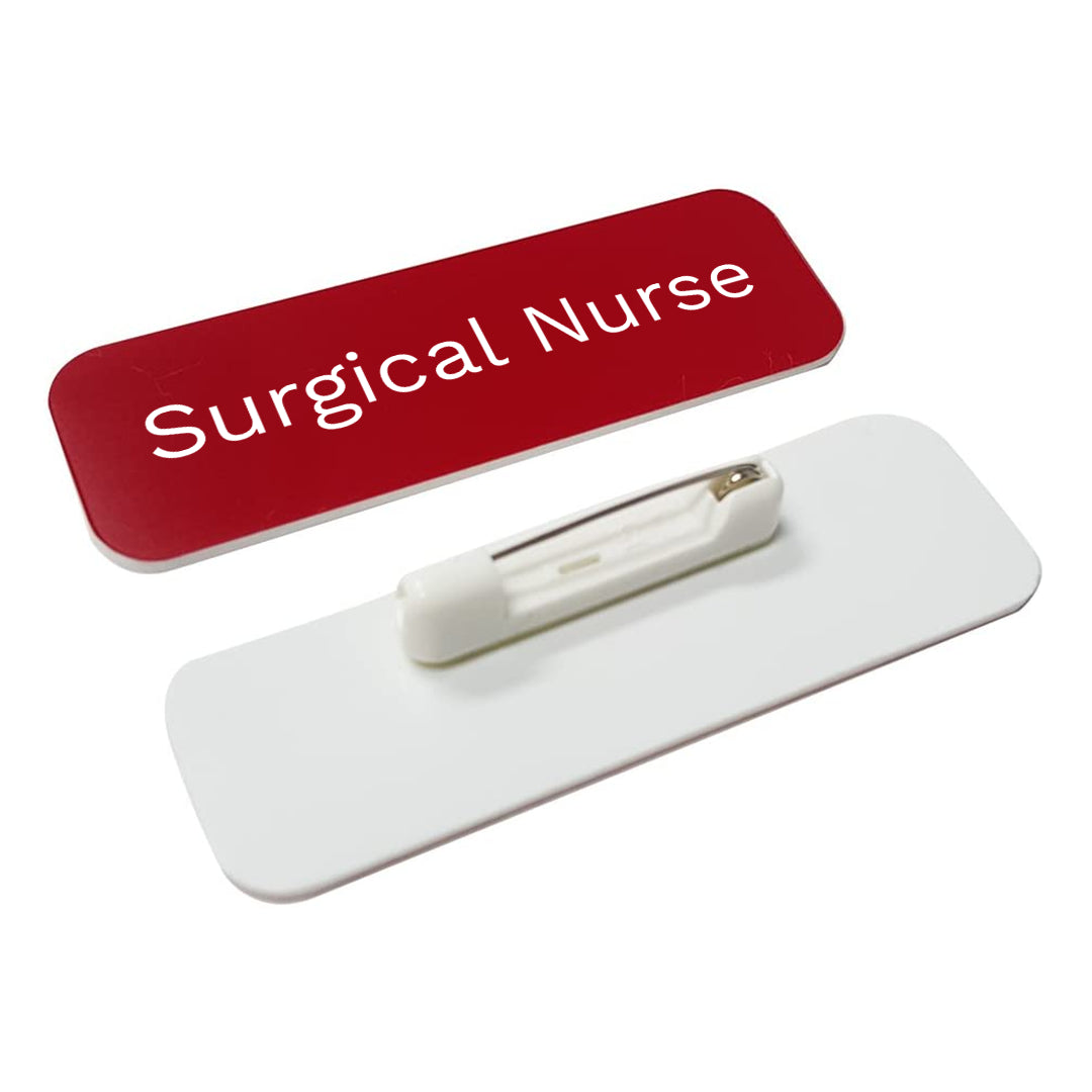Surgical Nurse 1 x 3" Rounded Corner Name Badge | Medical Specialism Badges