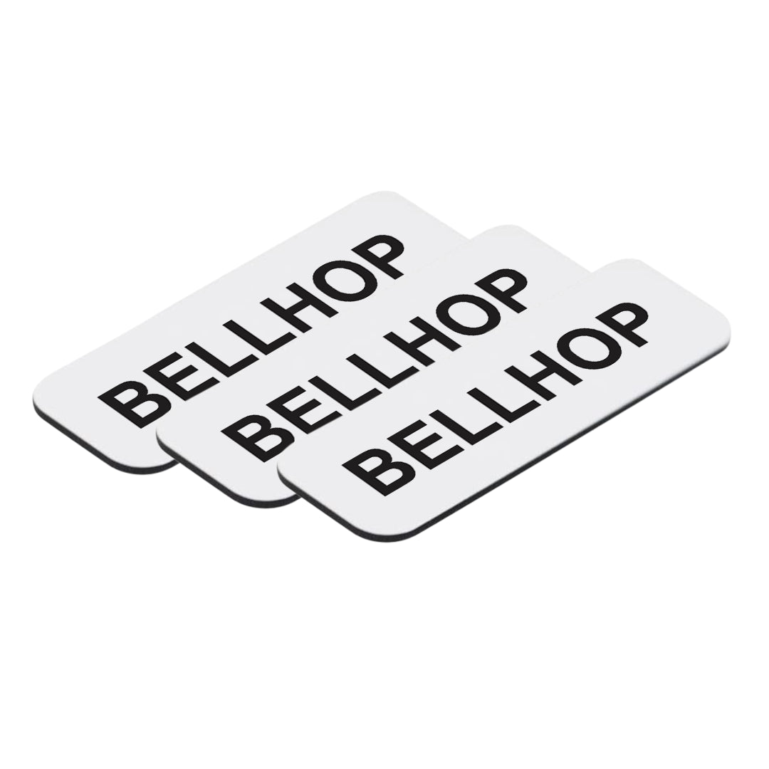 Bellhop 1 x 3" Name Tag/Badge, (3 Pack)