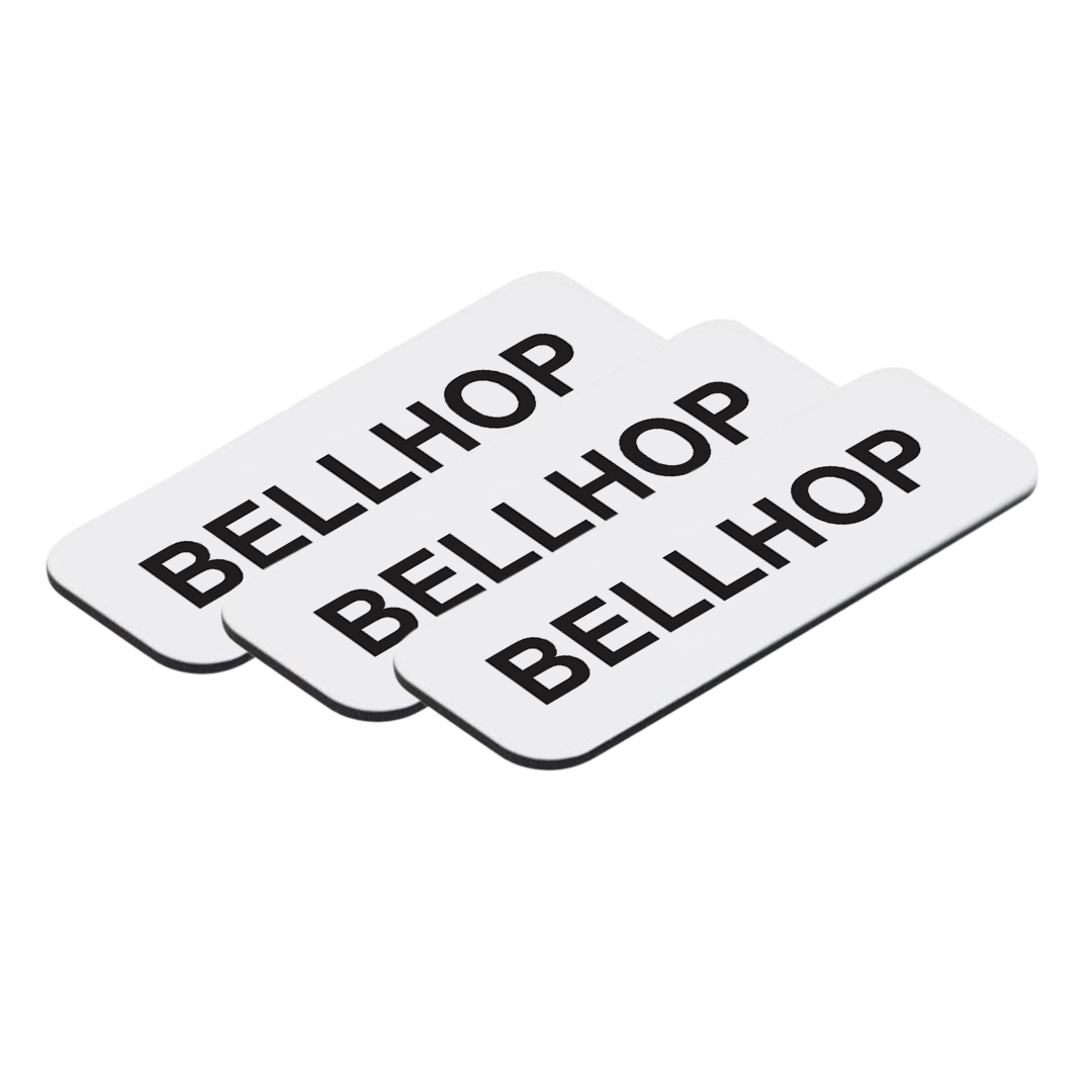 Bellhop 1 x 3" Name Tag/Badge, (3 Pack)
