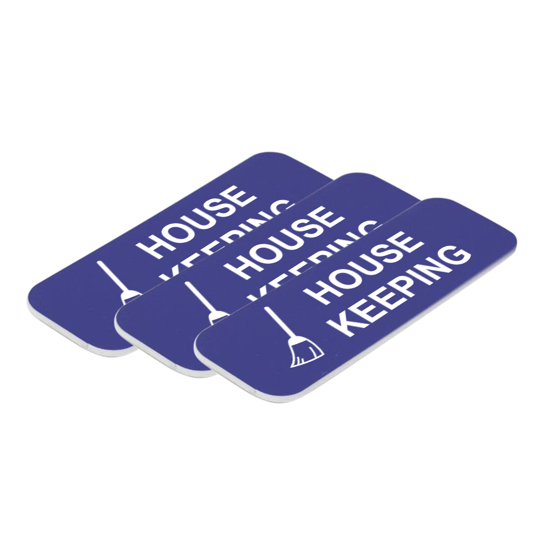 House Keeping 1 x 3" Name Tag/Badge, (3 Pack)