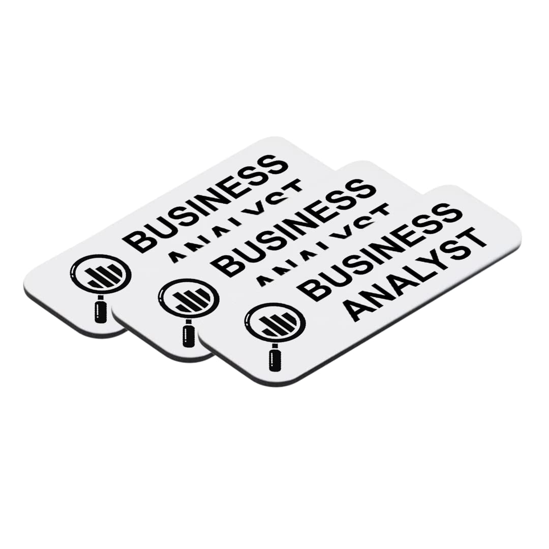 Business Analyst 1" x 3" Name Tag, Stock Badges, (3 Pack)