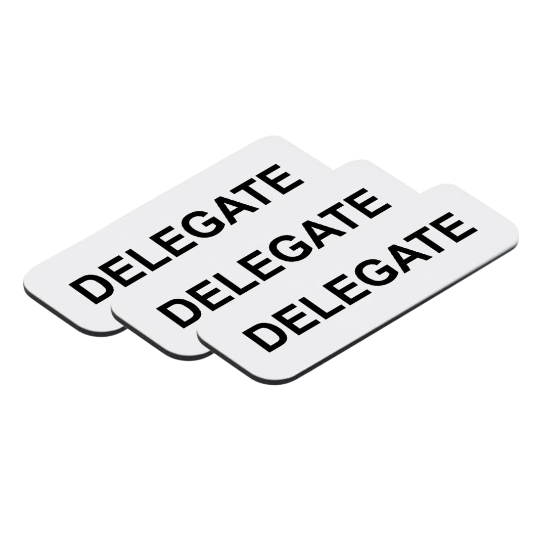 Delegate 1 x 3" Name Tag/Badge, (3 Pack)