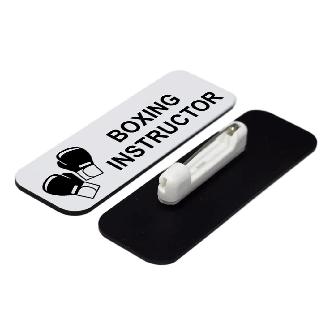 Boxing Instructor 1 x 3" Name Tag/Badge, (3 Pack)