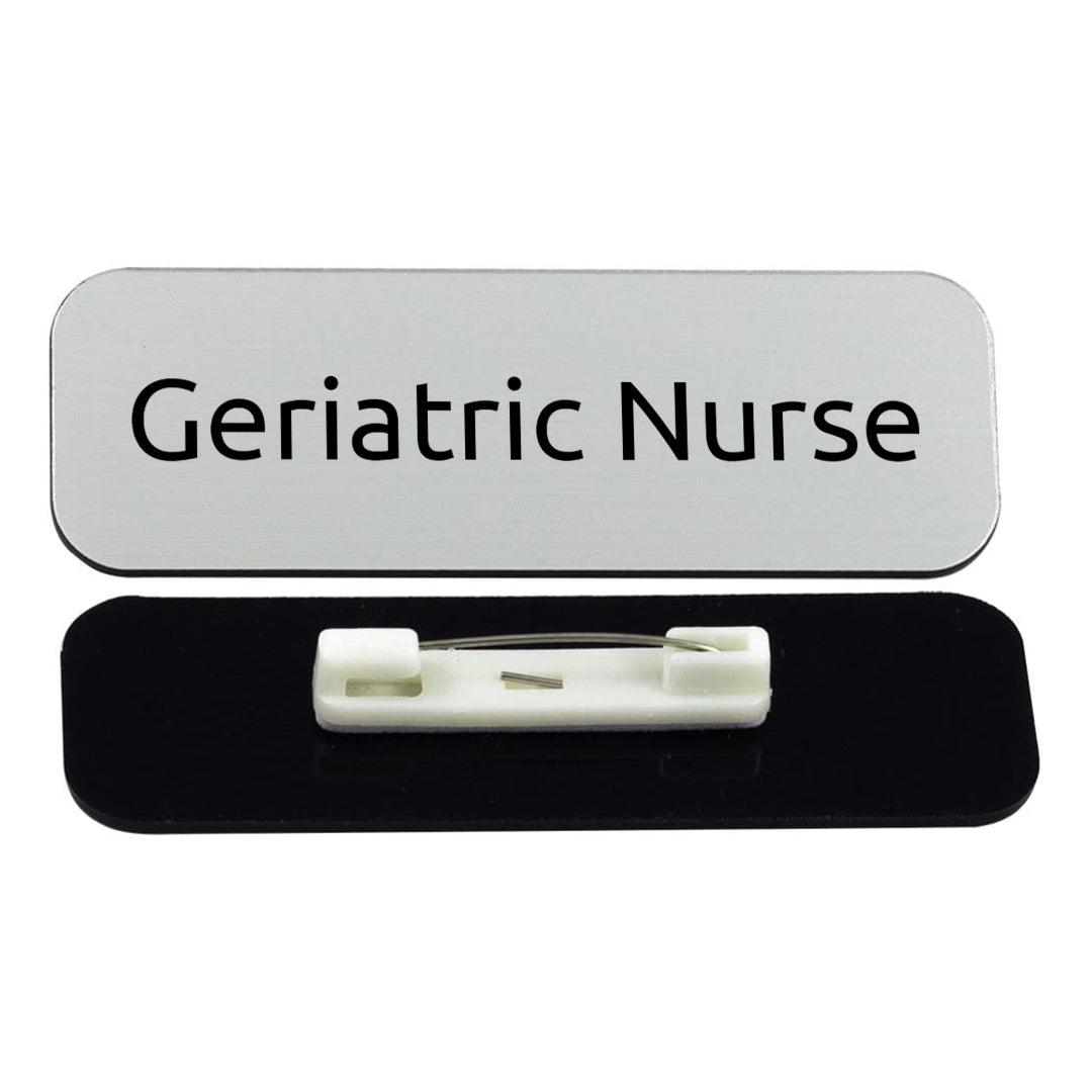 Geriatric Nurse 1 x 3" Rounded Corner Name Badge | Medical Specialism Badges