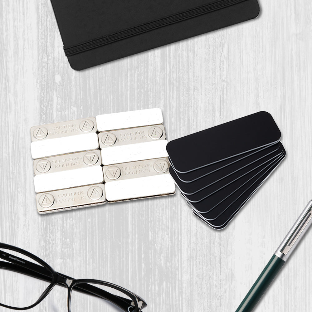 1" x 3" Name Tag Badge Blanks with Magnetic Backing - 50 Pack