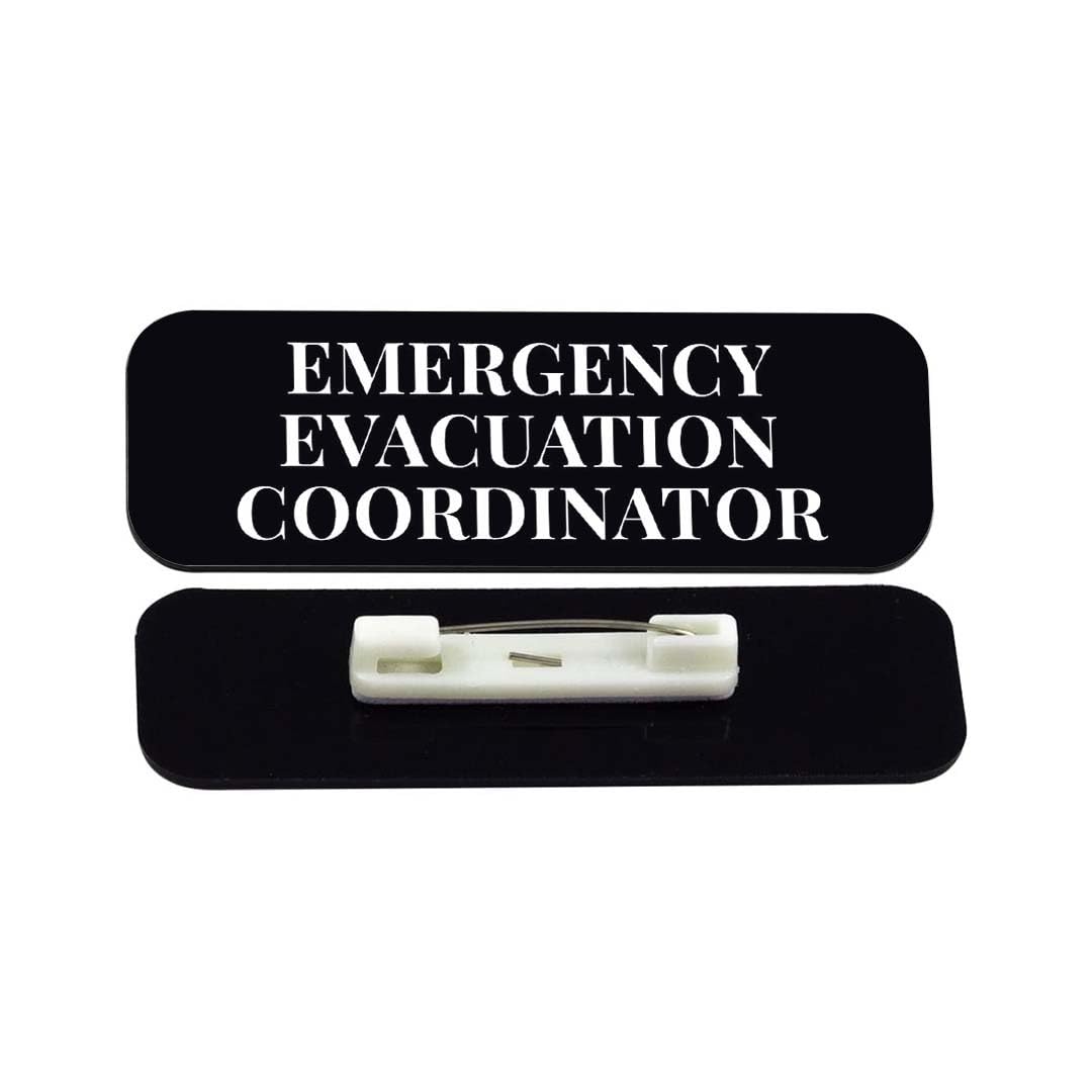 Emergency Evacuation Coordinator 1 x 3" Rounded Corner Name Badge | Stock Name Badges