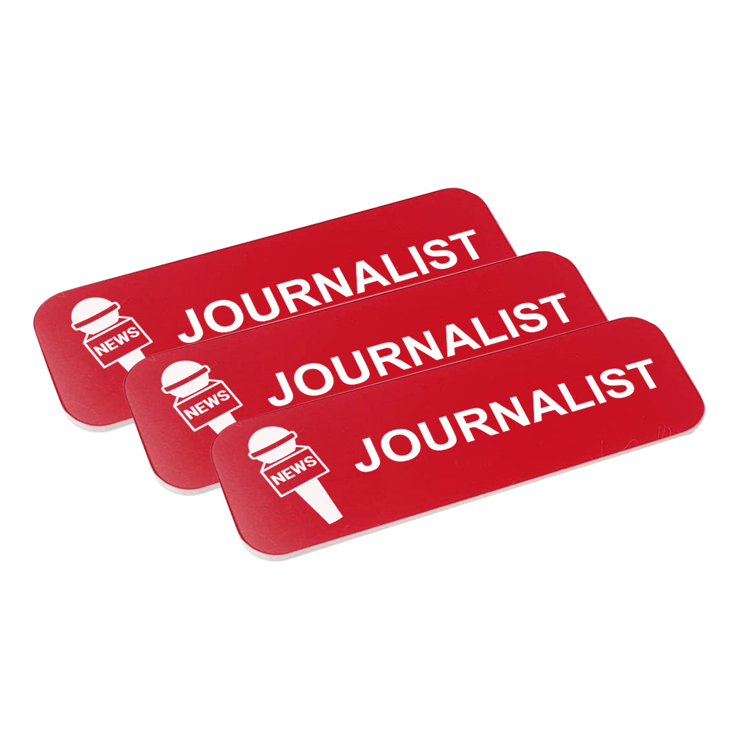 Journalist 1 x 3" Name Tag/Badge, (3 Pack)