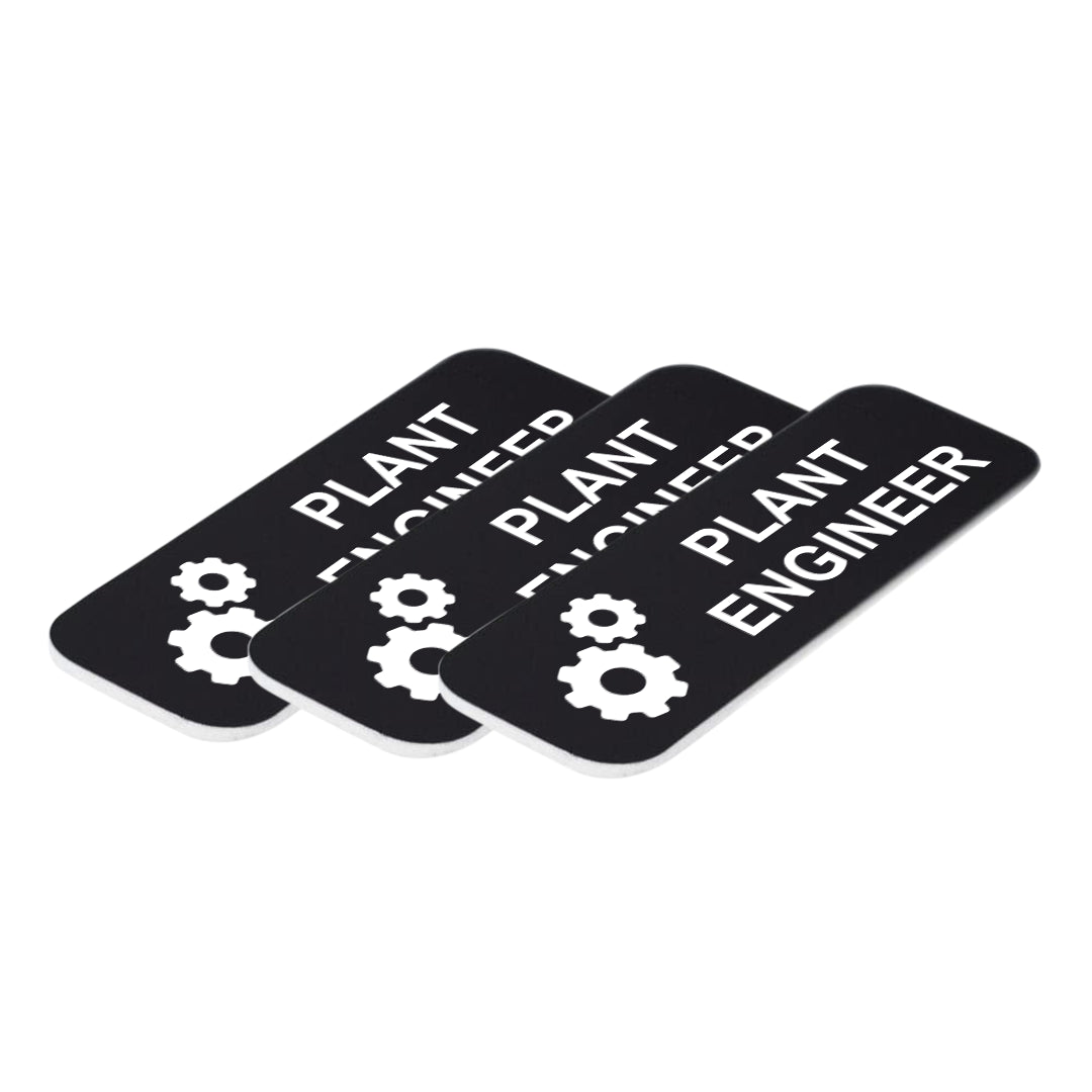 Plant Engineer 1 x 3" Name Tag/Badge, (3 Pack)