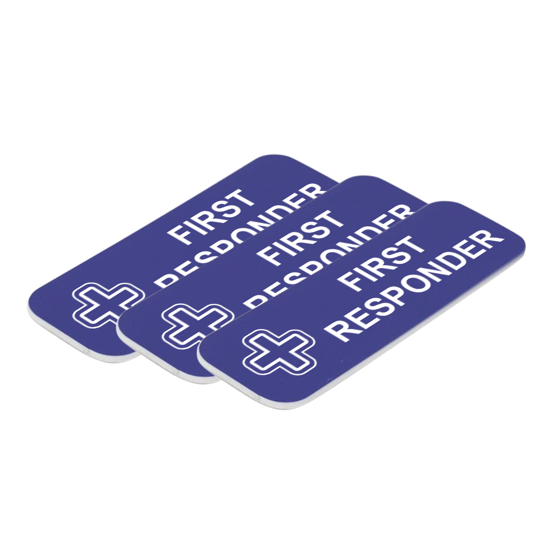 First Responder 1 x 3" Name Tag/Badge, (3 Pack)