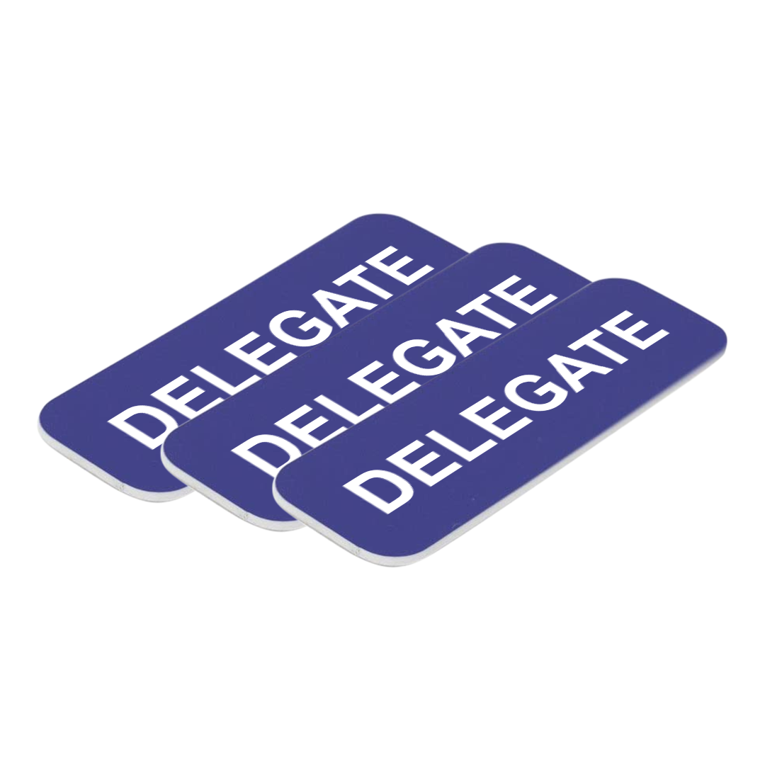 Delegate 1 x 3" Name Tag/Badge, (3 Pack)