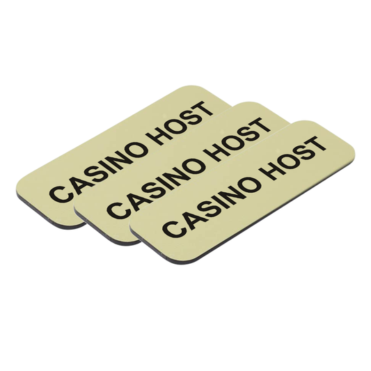 Casino Host 1 x 3" Name Tag/Badge, (3 Pack)
