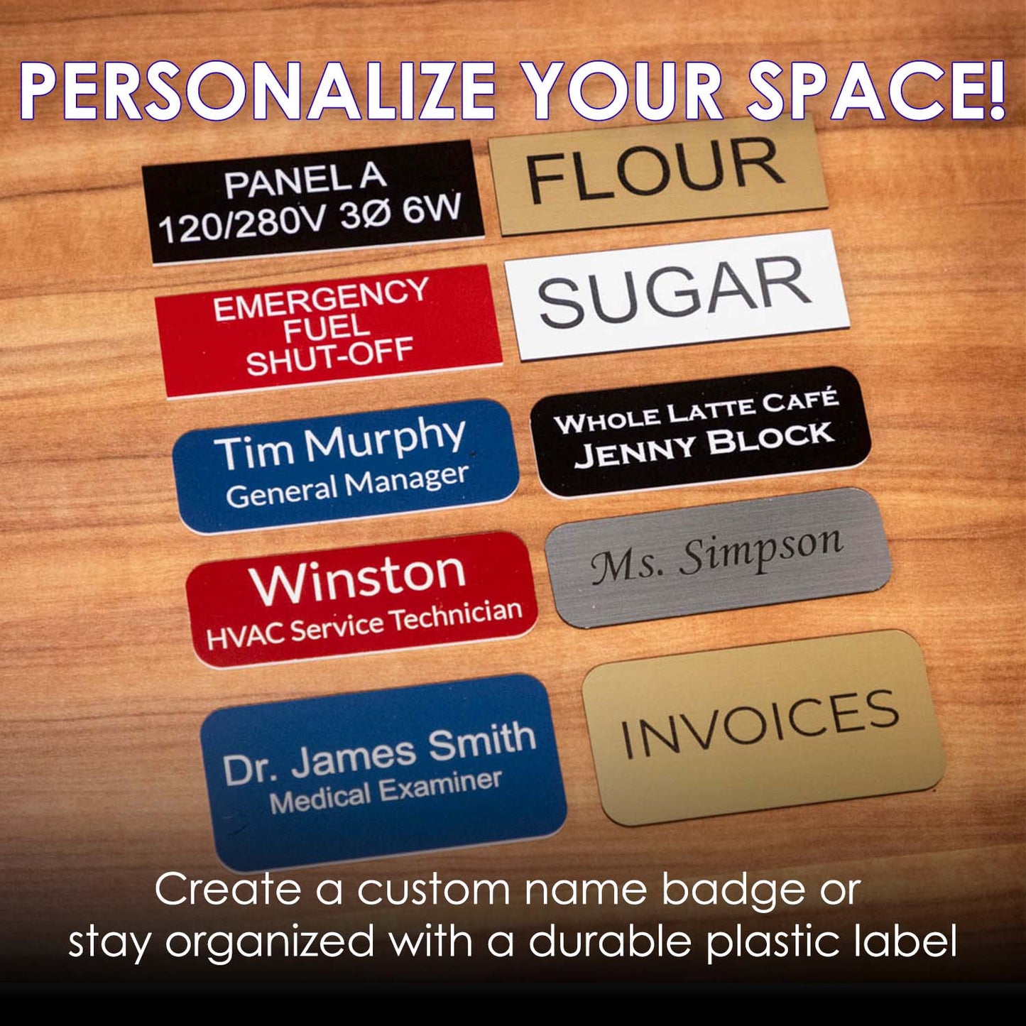Plastic Blank Name Badge (White)