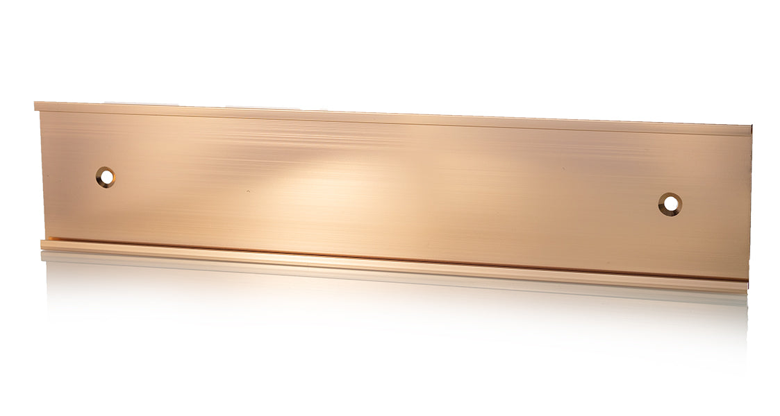 Rose Gold Office Wall Name Plate Holder - 2" x 8" / 2" x 10"