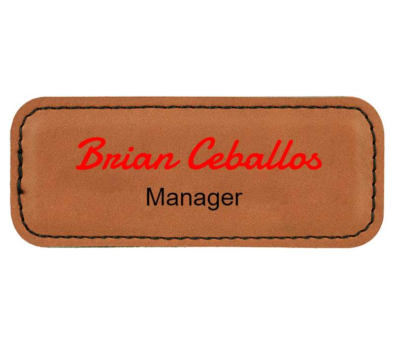 3 1/4" x 1 1/4" Rawhide Laserable Leatherette Badge