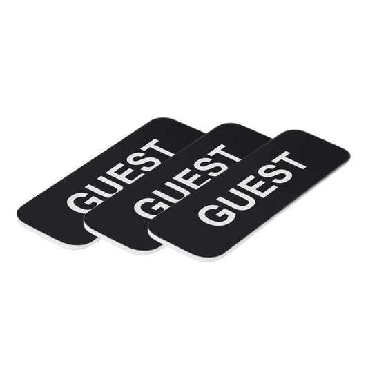 Black Guest 1 x 3" Name Tag, (3 Pack)