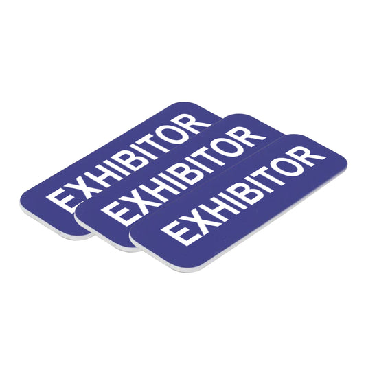 Blue Exhibitor 1 x 3" Name Tag (3 Pack)