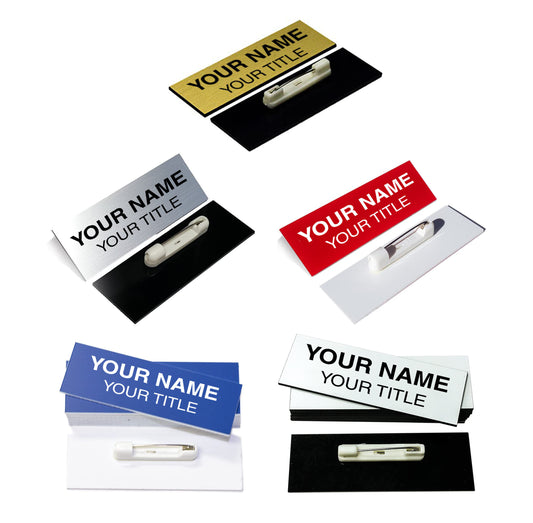 3" x 1" Engraved Plastic Name Tag (Square Corners)