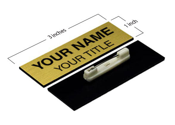 3" x 1" Engraved Plastic Name Tag (Square Corners)