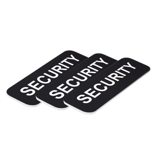 Black Security 1 x 3" Name Tag (3 Pack)