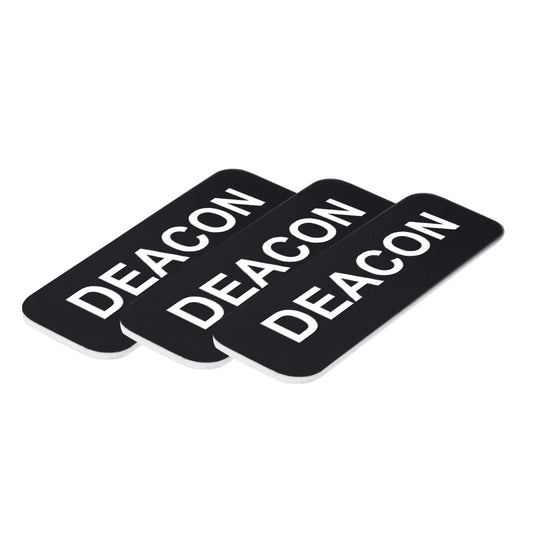 Black Deacon 1 x 3" Name Tag, (3 Pack)