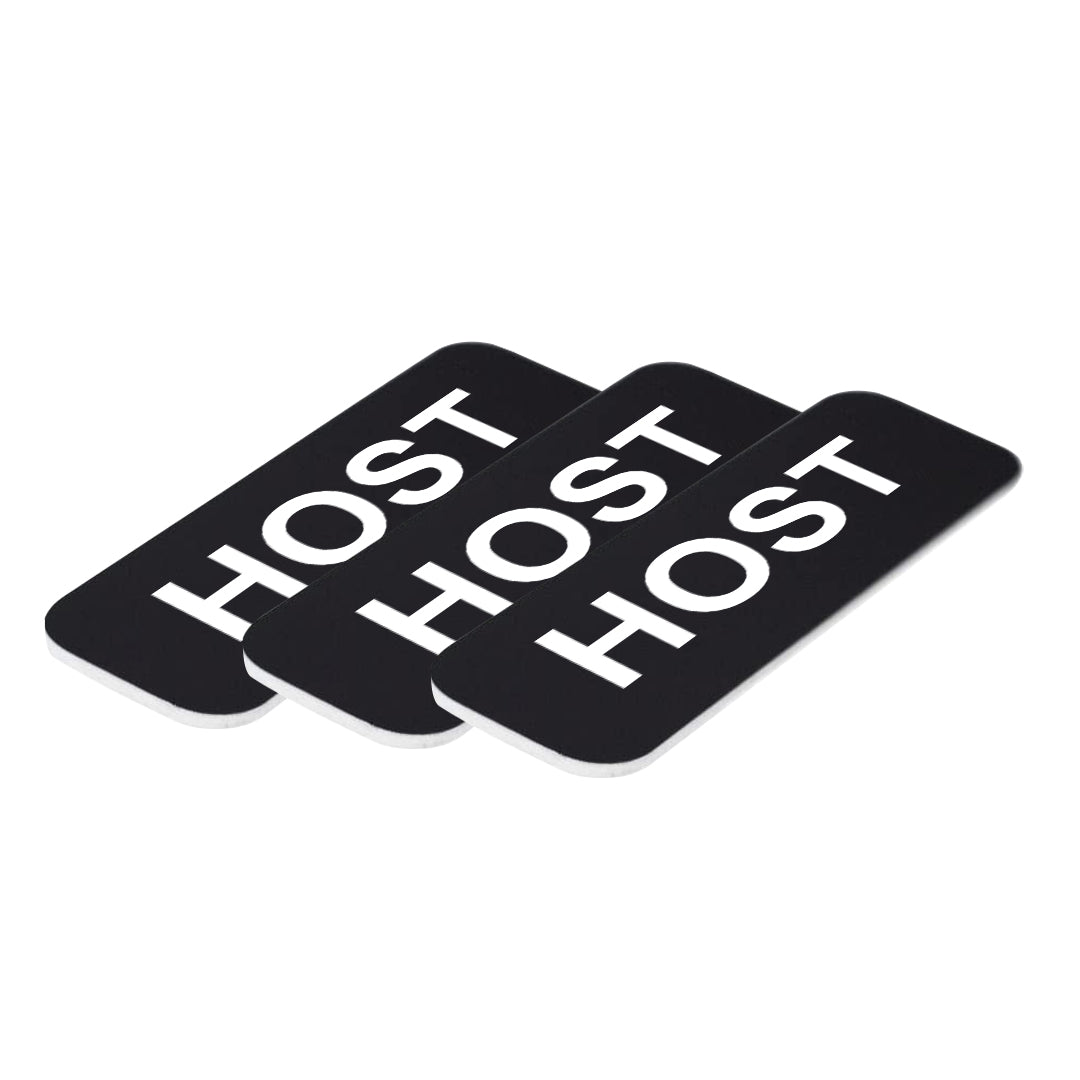 Black Host 1 x 3" Name Tag (3 Pack)