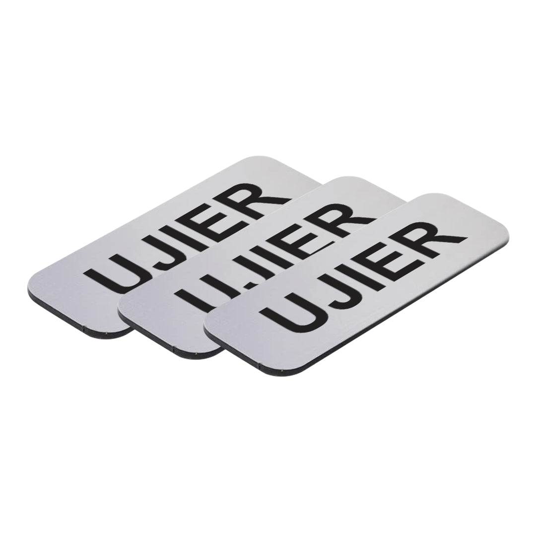 Ujier 1 x 3" Name Tag, (3 Pack)