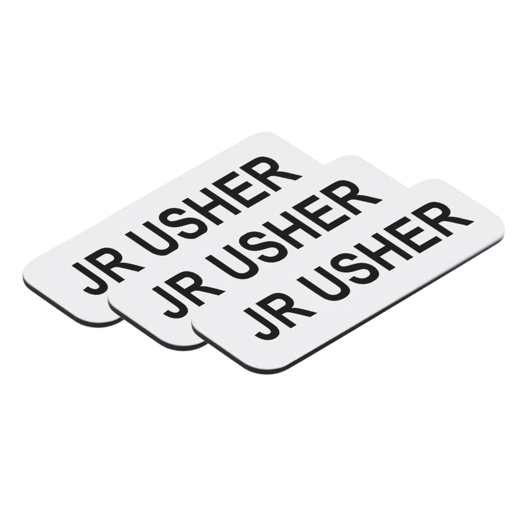 White Jr Usher 1 x 3" Name Tag, (3 Pack)