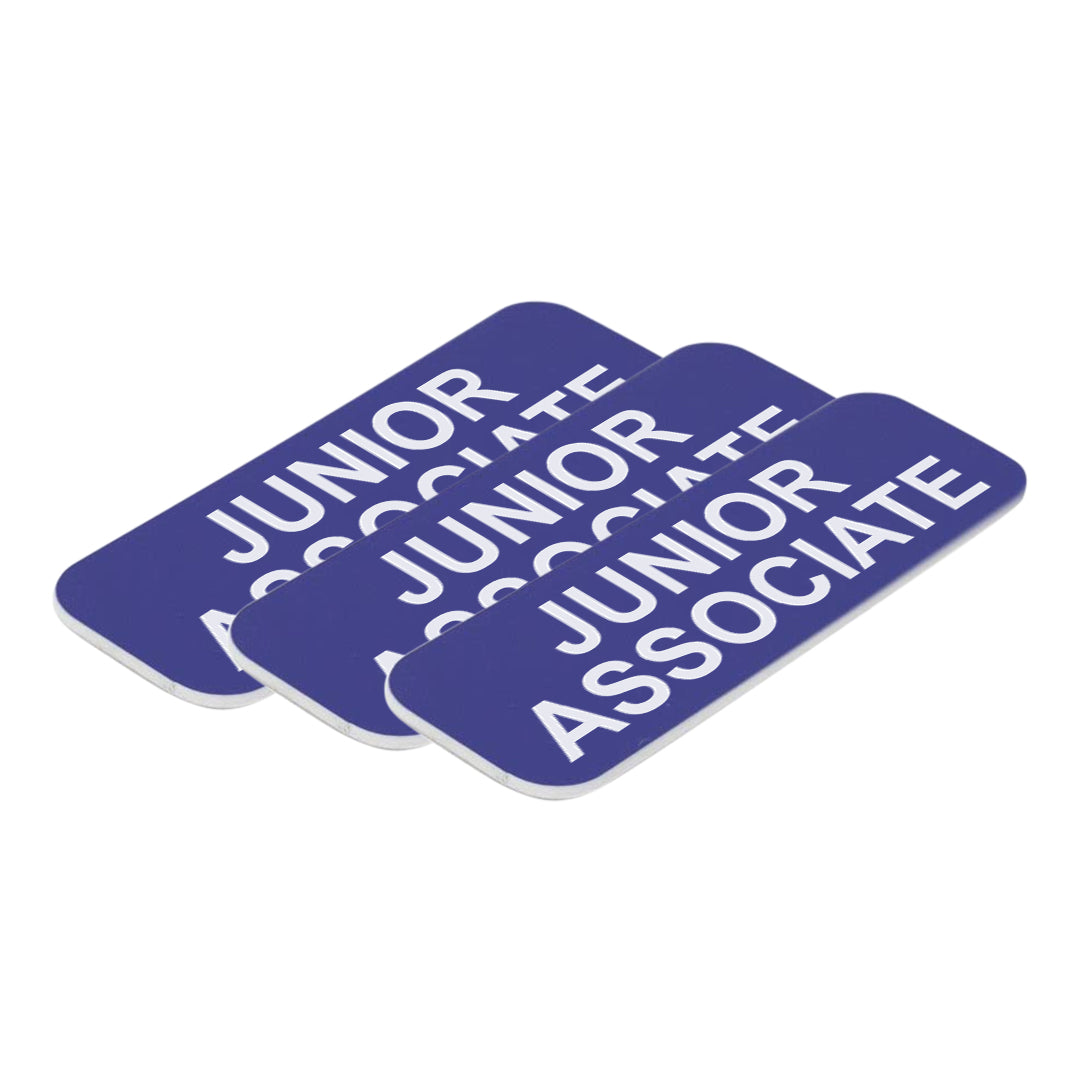 Blue Junior Associate 1 x 3" Name Tag, (3 Pack)
