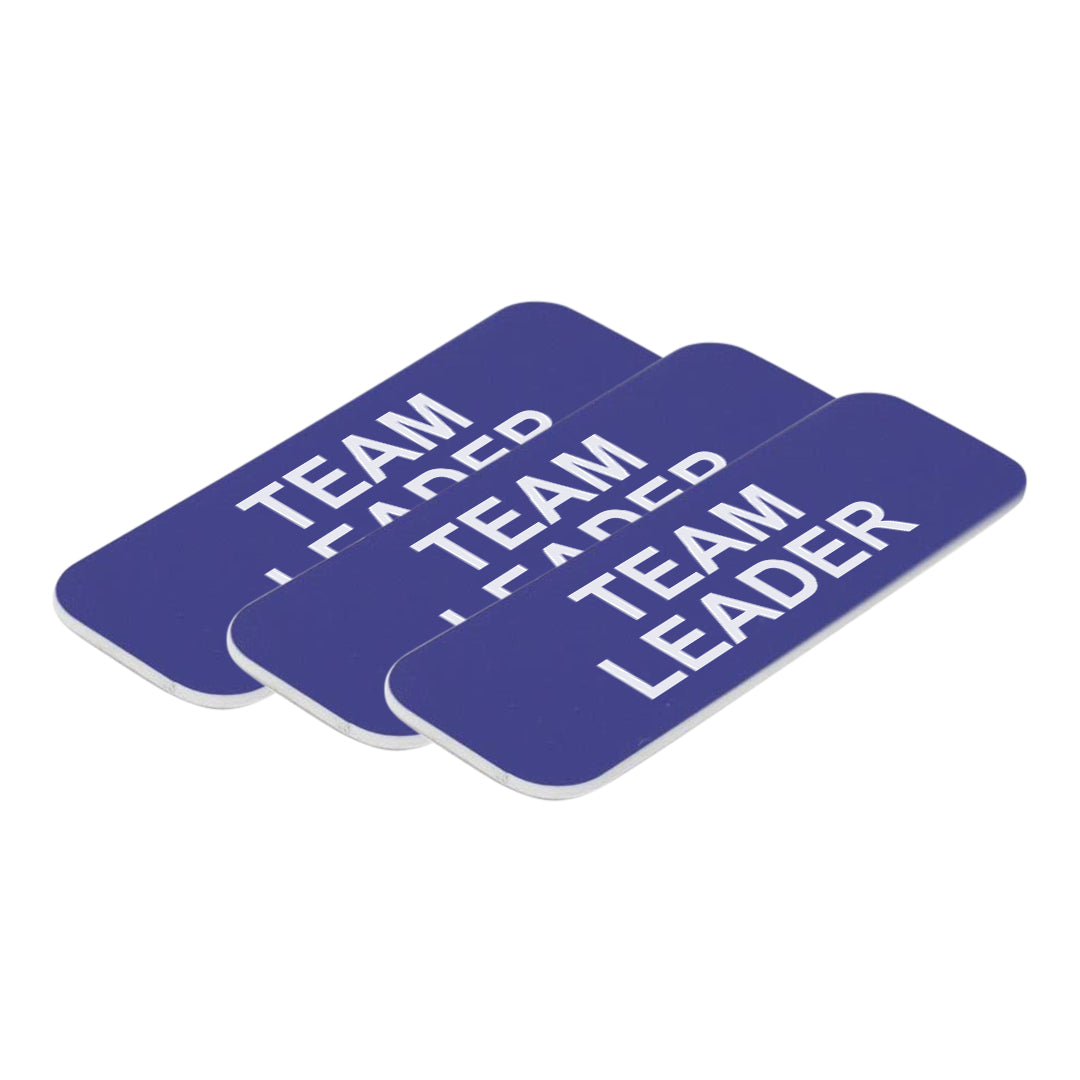 Blue Team Leader 1 x 3" Name Tag, (3 Pack)