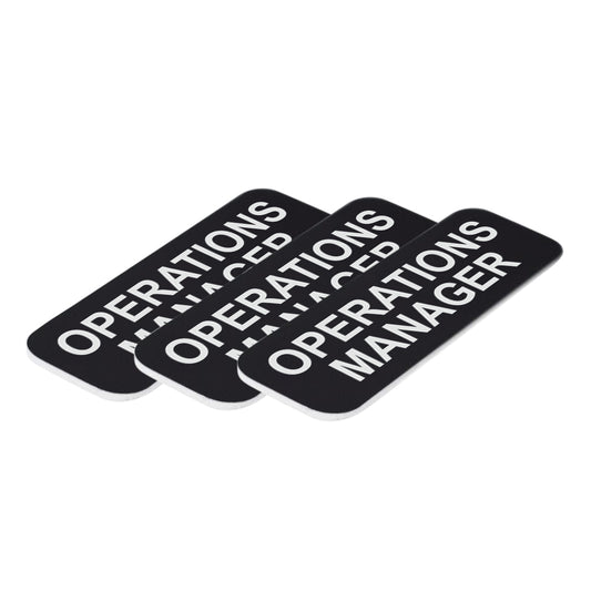 Black Operations Manager 1 x 3" Name Tag, (3 Pack)