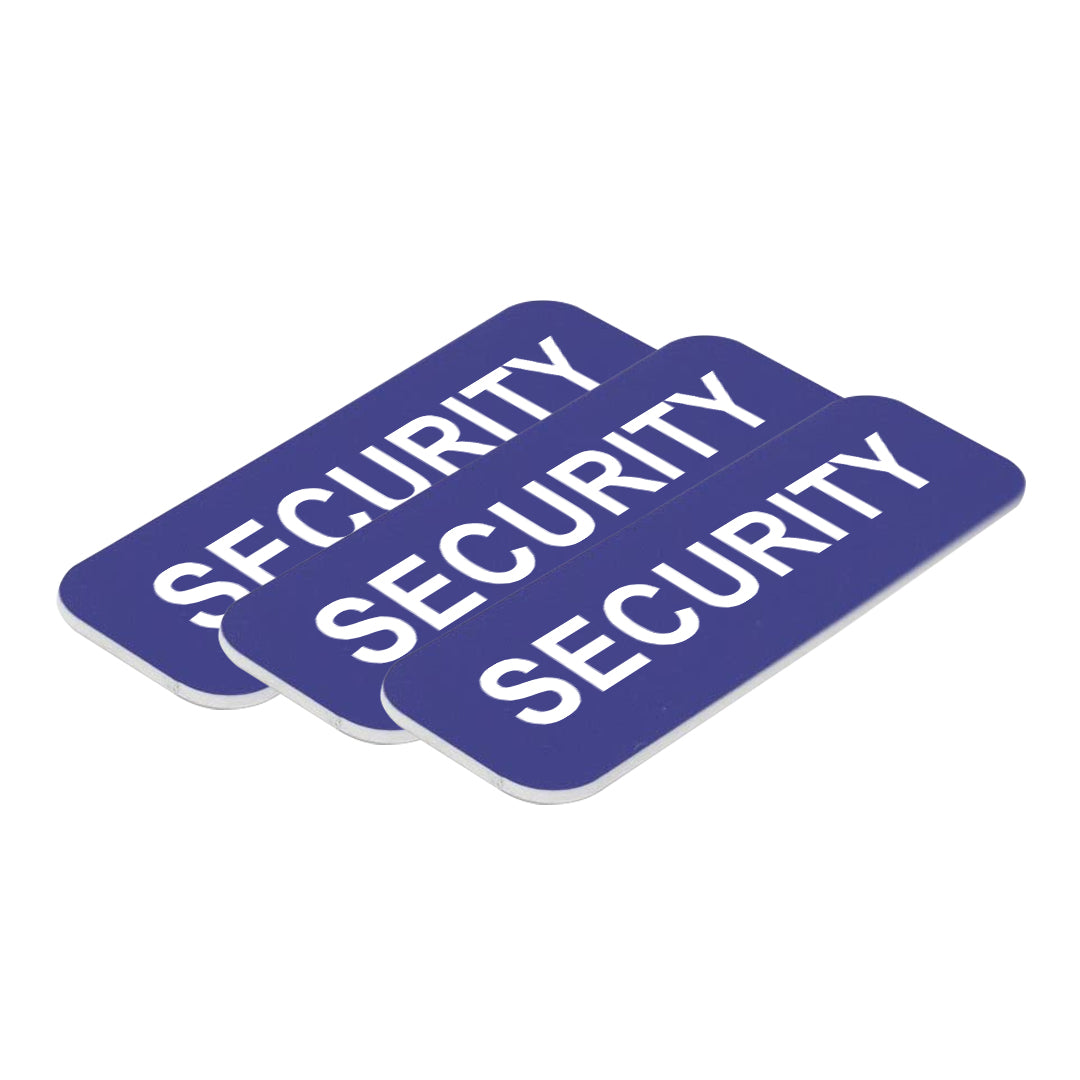 Blue Security 1 x 3" Name Tag (3 Pack)