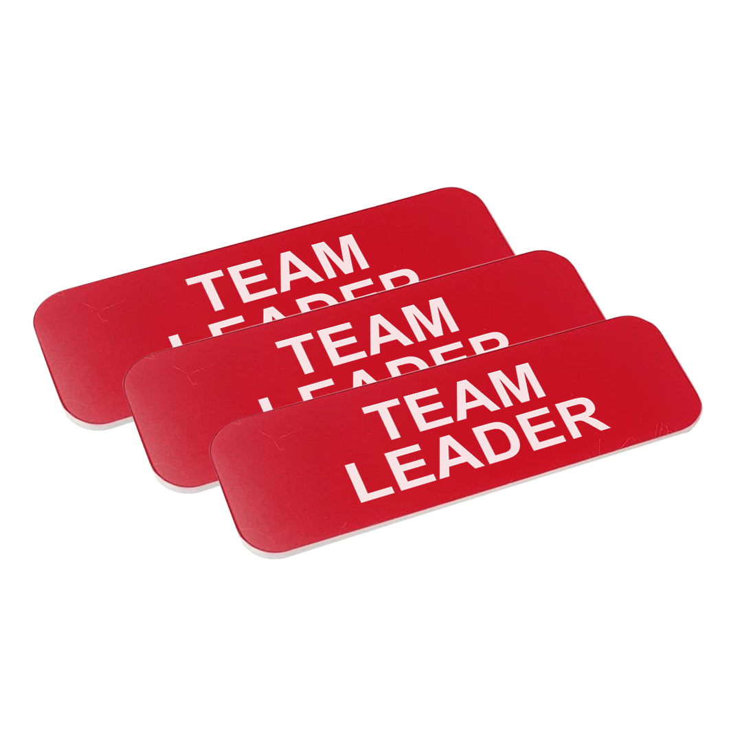 Red Team Leader 1 x 3" Name Tag, (3 Pack)