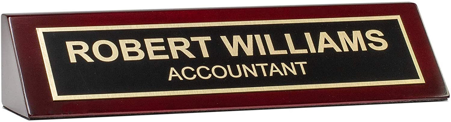 Piano Finished Rosewood Desk Name Plate