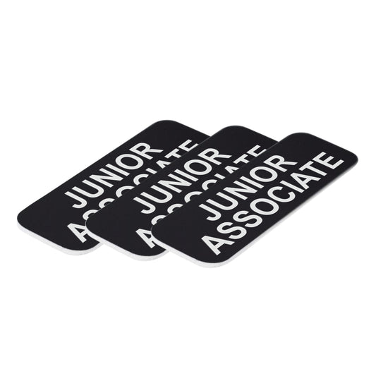 Black Junior Associate 1 x 3" Name Tag, (3 Pack)