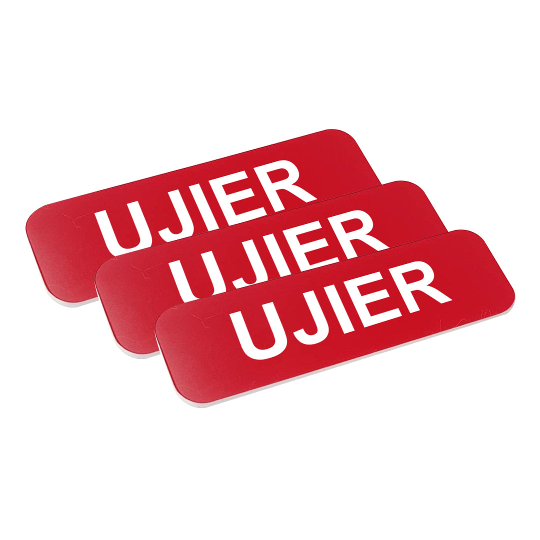Ujier 1 x 3" Name Tag, (3 Pack)
