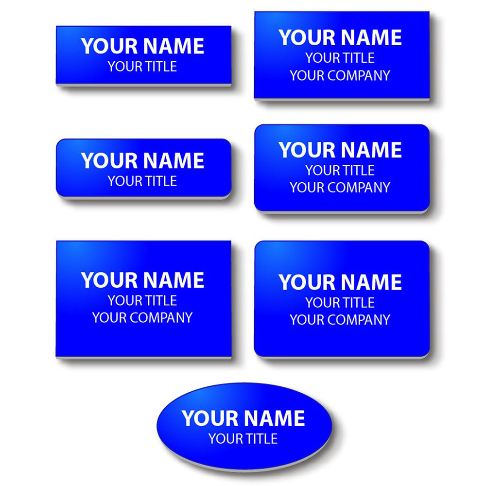 Plastic Blank Name Badge (Blue)