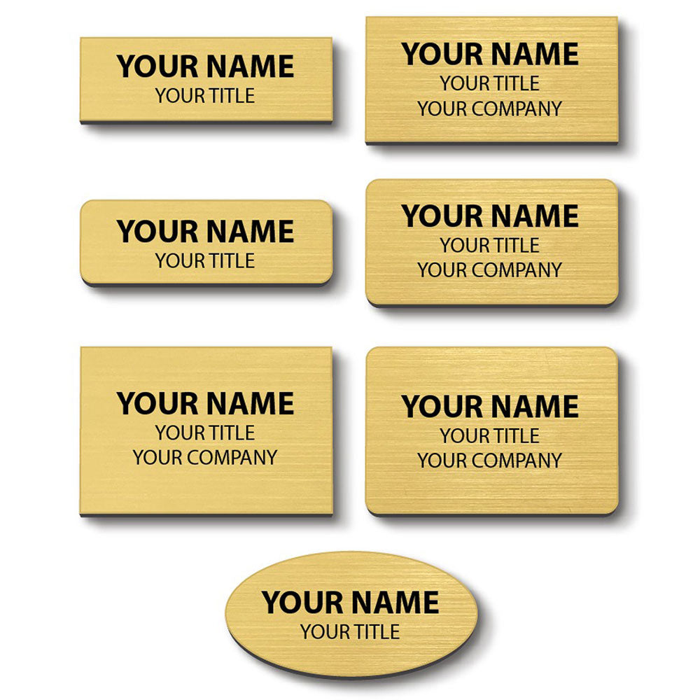 Plastic Blank Name Badge (Brushed Gold)