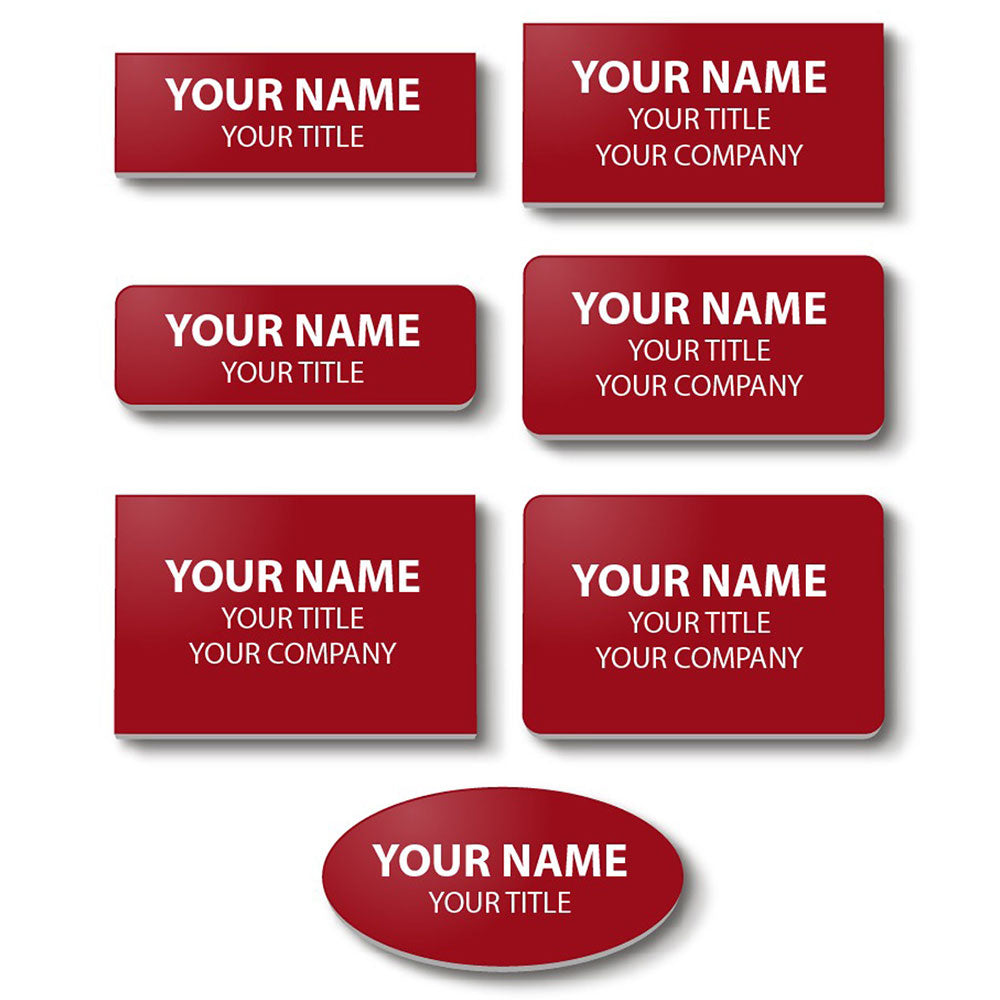 Plastic Blank Name Badge (Red)