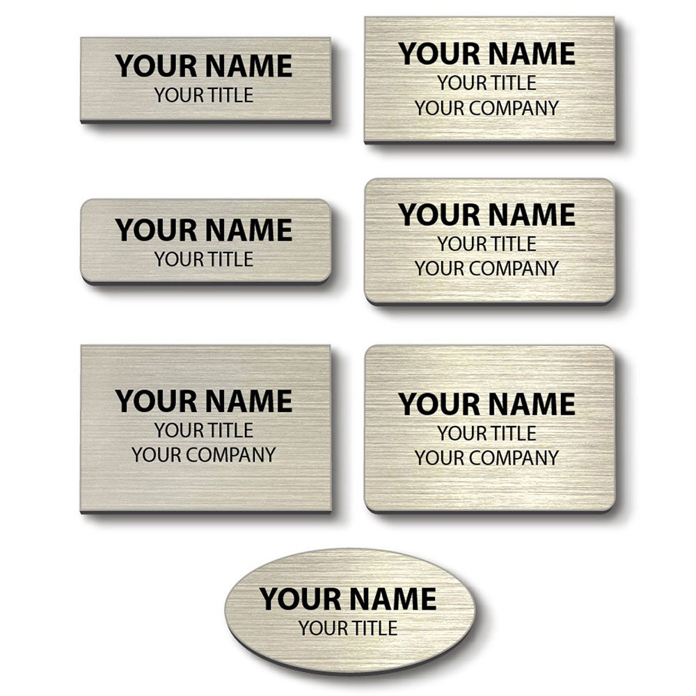 Plastic Blank Name Badge (Brushed Silver)