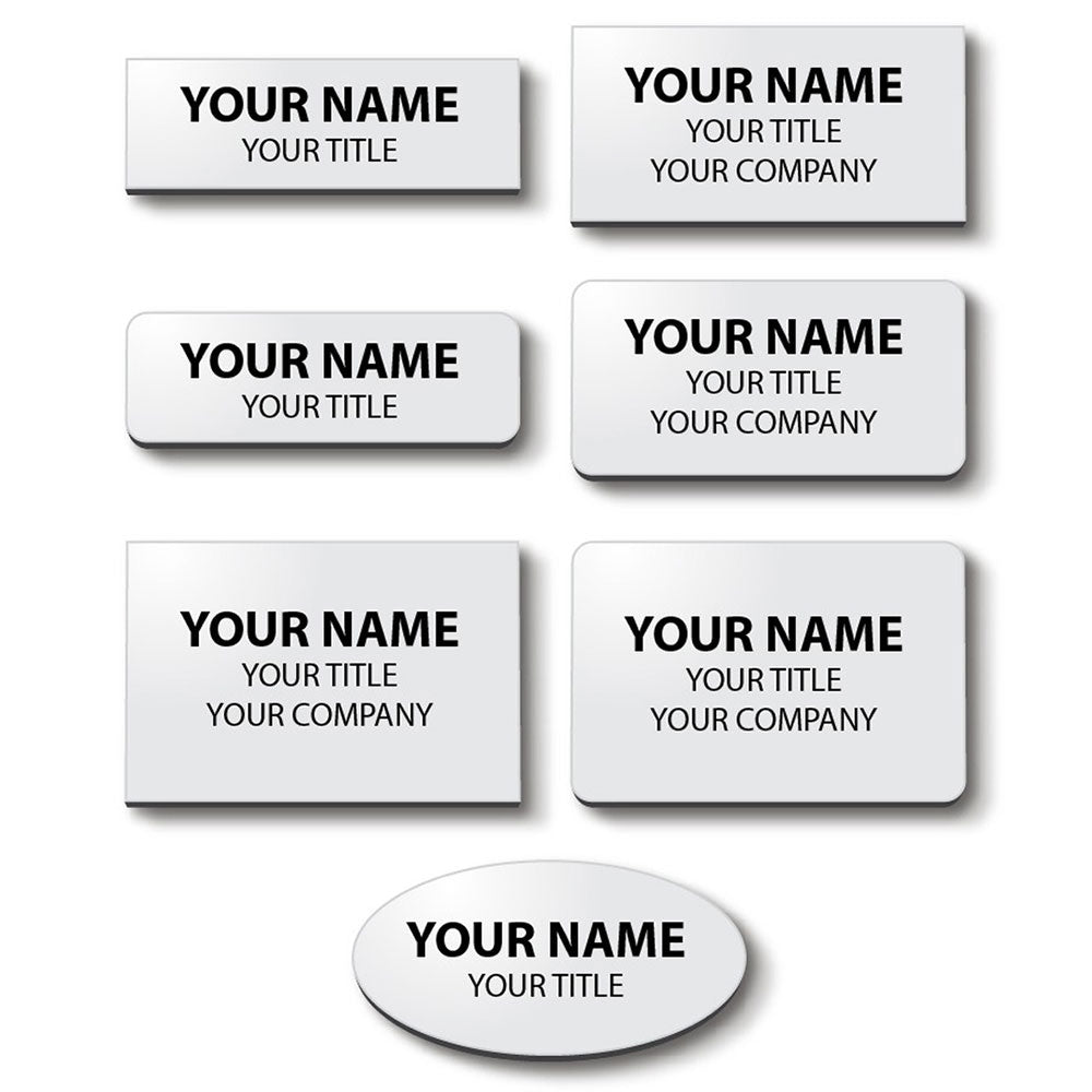 Plastic Blank Name Badge (White)