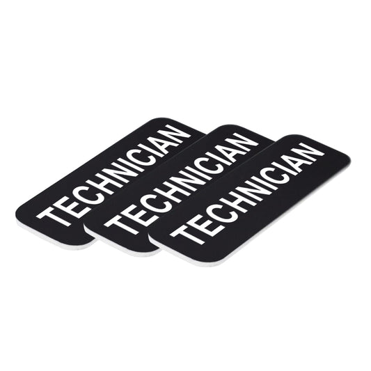 Black Teachnician 1 x 3" Name Tag, (3 Pack)