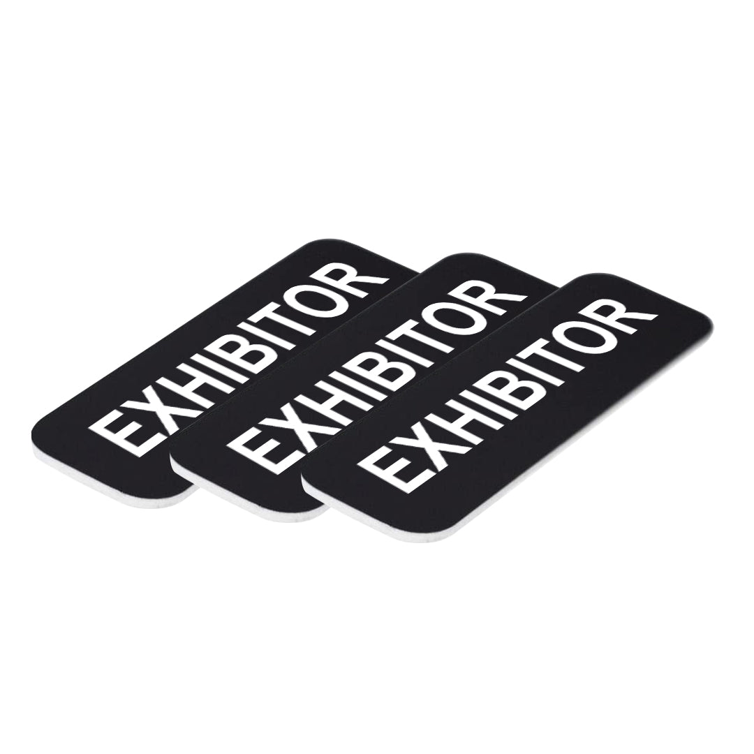 Black Exhibitor 1 x 3" Name Tag (3 Pack)