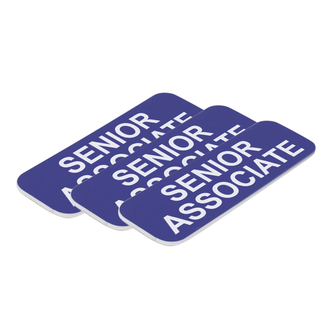 Blue Senior Associate 1 x 3" Name Tag, (3 Pack)