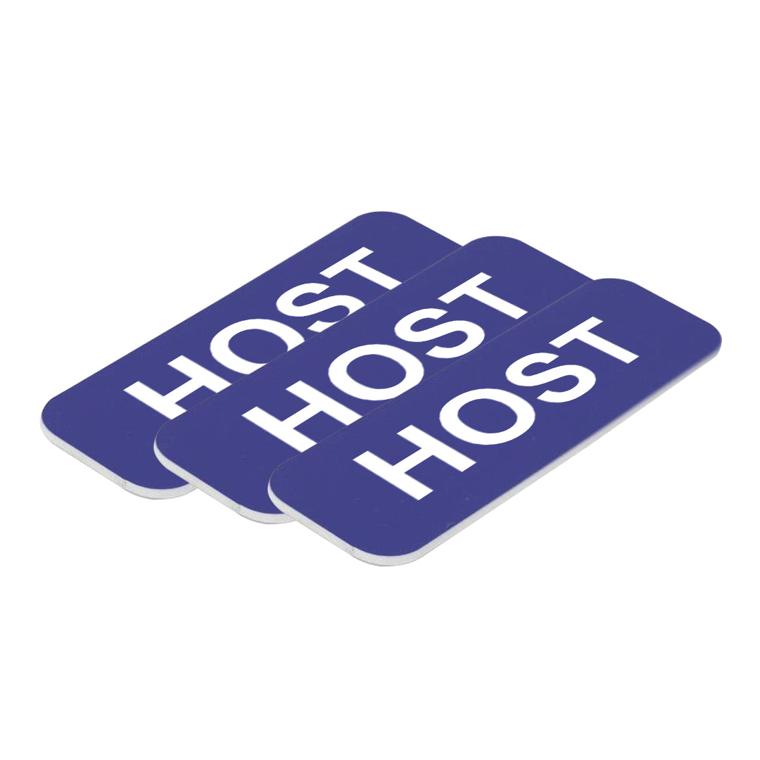 Blue Host 1 x 3" Name Tag (3 Pack)