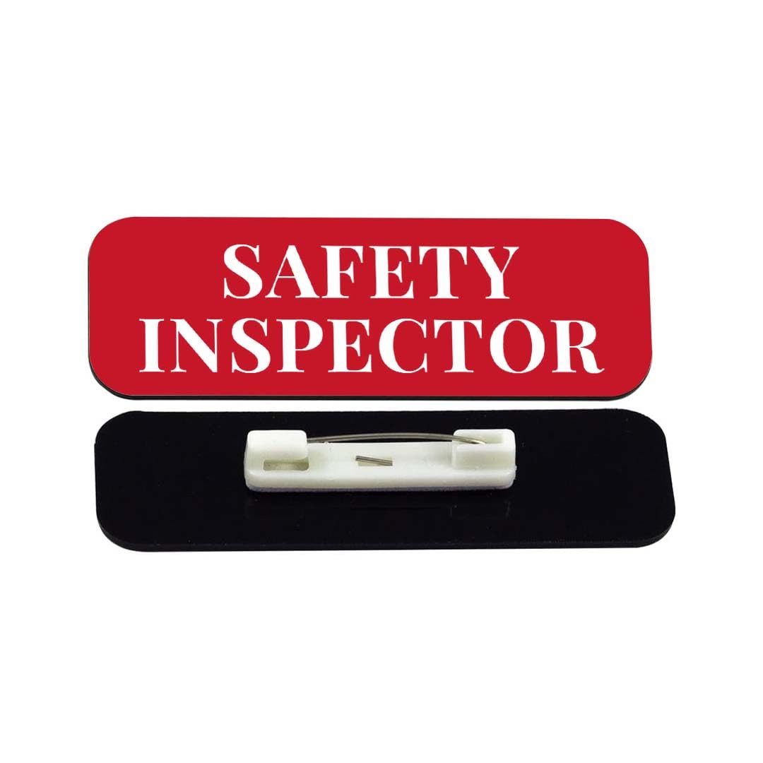 Safety Inspector 1 x 3" Rounded Corner Name Badge | Stock Name Badges